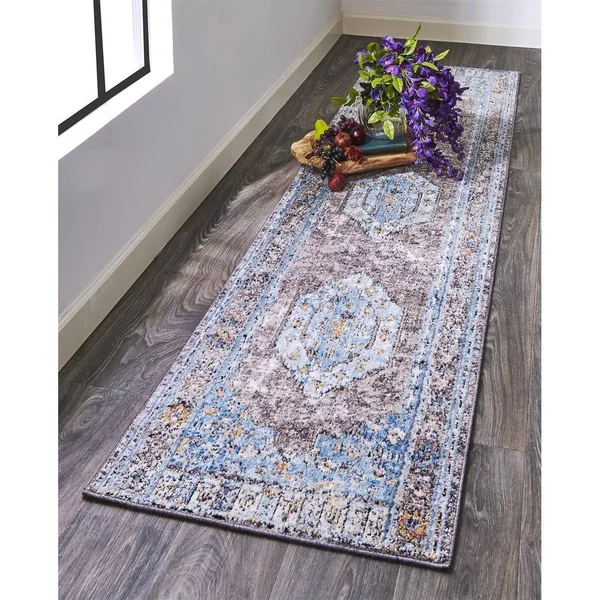 Weave & Wander Matana Blue/Multi 9&-5 inch x 12&-5 inch Area Rug