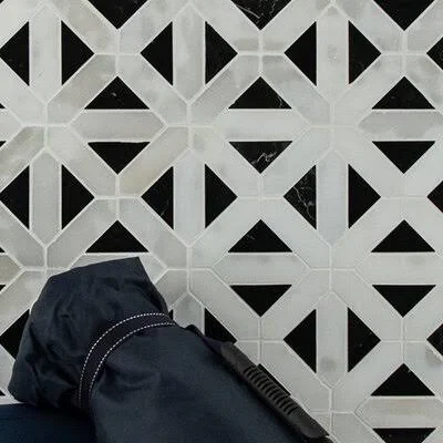 MSI Retro Fretwork Random Sized Marble Mosaic Tile