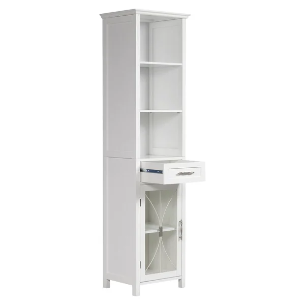 Elite Home Fashions 7978 Delaney Linen Cabinet - White