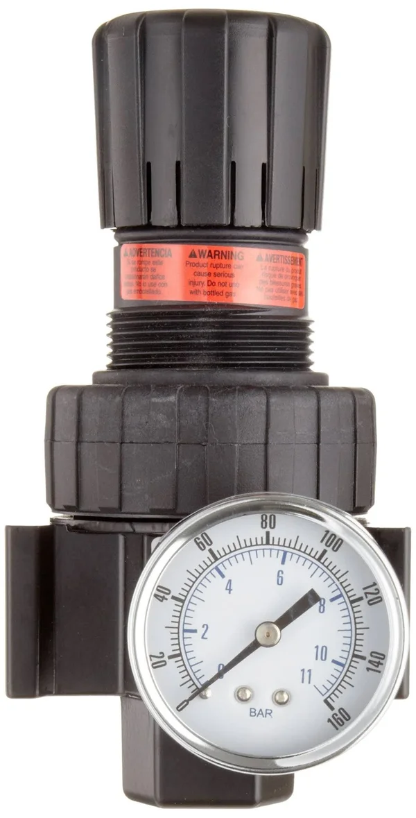 Parker 07R418AC Regulator - Relieving Type, 2-125 PSI Pressure Range, Gauge, 90 SCFM, 3/4x22 NPT