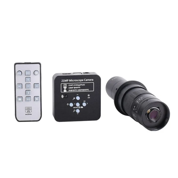 HAYEAR 21MP 1080p 60fps 2K HDMI Electron Microscope Set USB Digital Industry Video Microscope Camera Set System 180X 300x C Moun