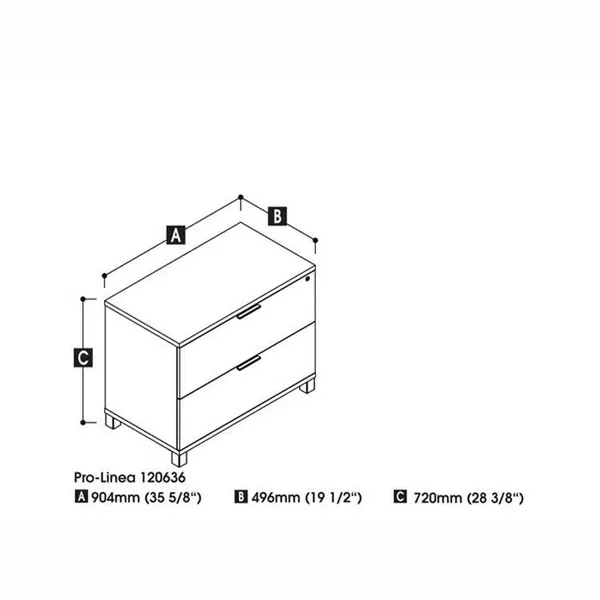 Bestar Pro-Linea Assembled Lateral File White