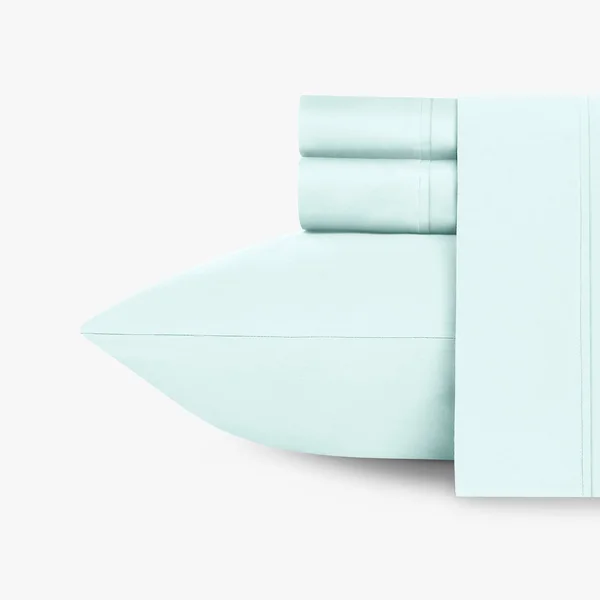 Everyday Soft Sateen Solid Sheet Set Twin XL, Sea Foam, Sheet Set - 100% Cotton - 400 Thread Count