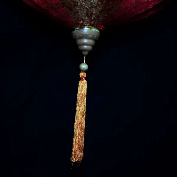 28x22 Red, Orange Vietnamese Silk Lantern, Diamond