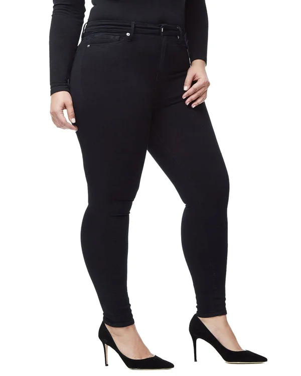Women's Good American Good Waist High Rise Skinny Jeans - Size 00 - Black
