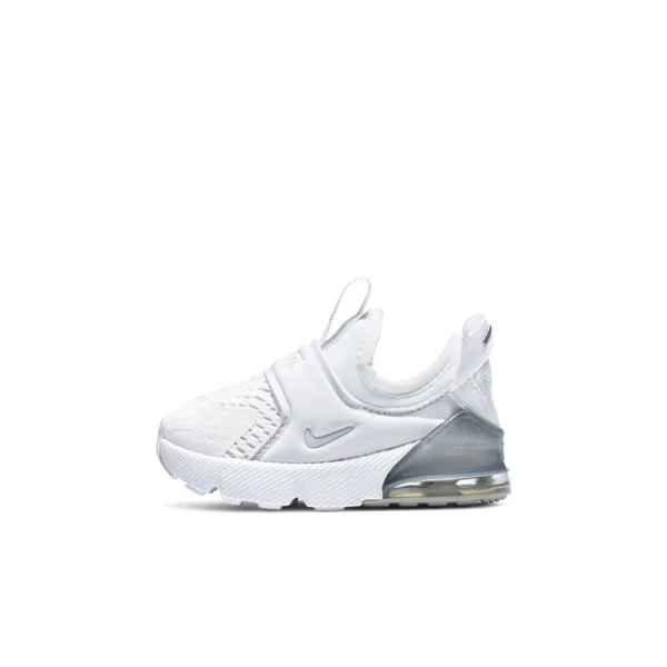 Nike Kids& Toddler Air Max 270 Extreme Casual Shoes in White/White Size 8.0