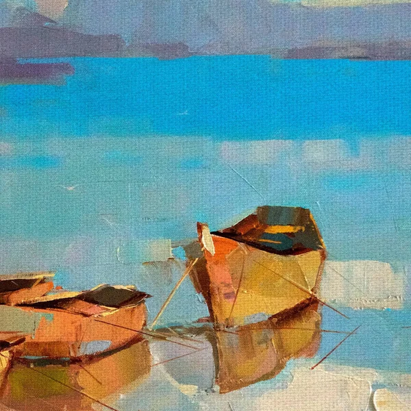 Fine Art Canvas Masterpiece Art Gallery Fishing Boats by Vahe Yeremyan Canvas Art Print - Size: 30 x 40