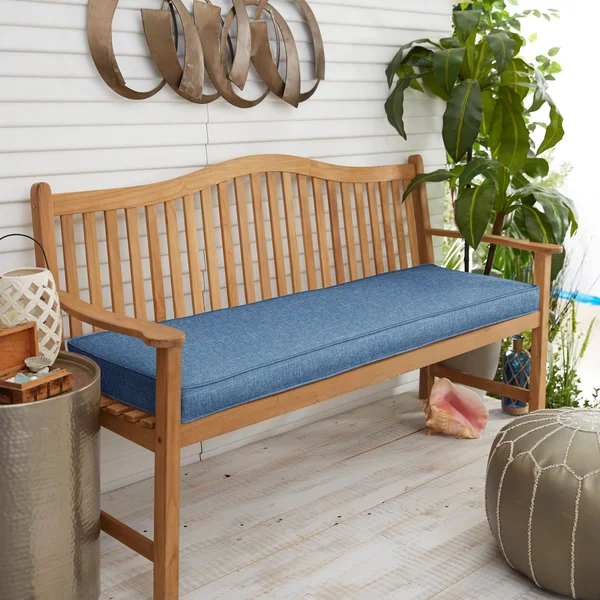 Humble + Haute Blue Indoor/ Outdoor Corded Bench Cushion - 57inx17inx2in