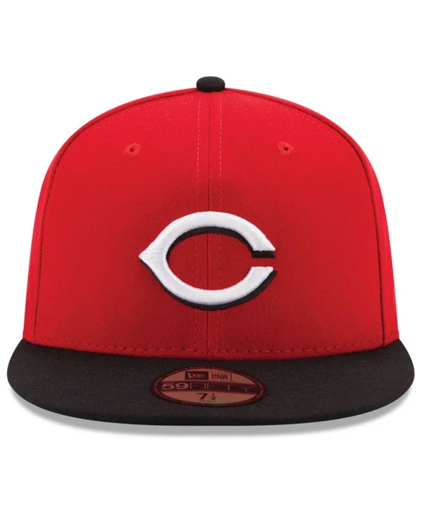 Cincinnati Reds New Era Road Authentic Collection On-Field 59FIFTY Fitted Hat - Red/Black - Size: 7