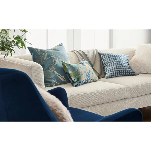 Room & Board - Modern Velvet Throw Pillow 21W 21H in Peacock Blue