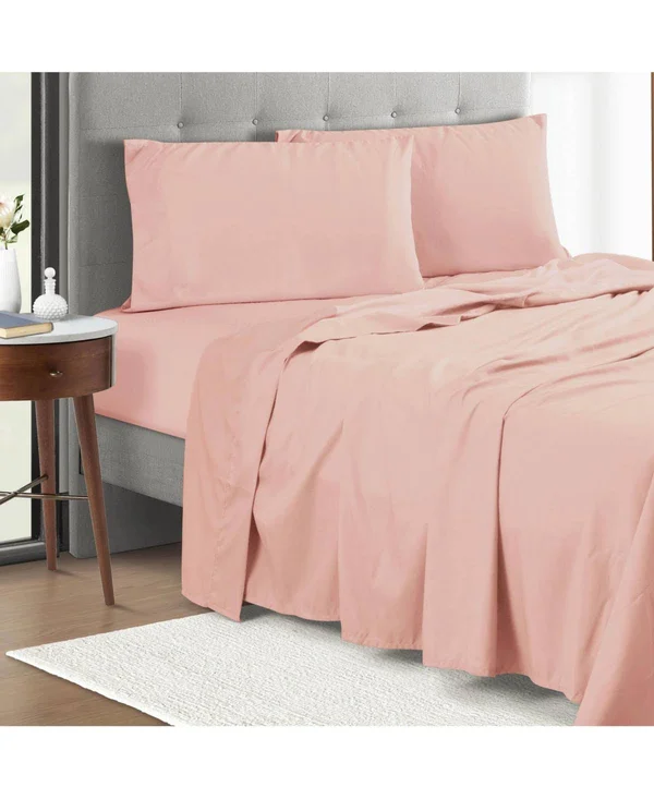 Sunham Microfiber Anti Bacterial POLYGIENE Sheet Set - One Size, Pink