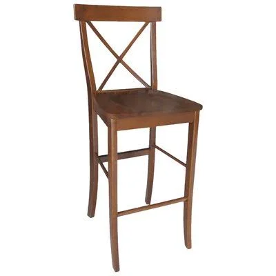 Three Posts Fortunata Solid Wood Bar & Counter Stool Color: Espresso, Seat Height: Bar Stool (29x22 Seat Height)