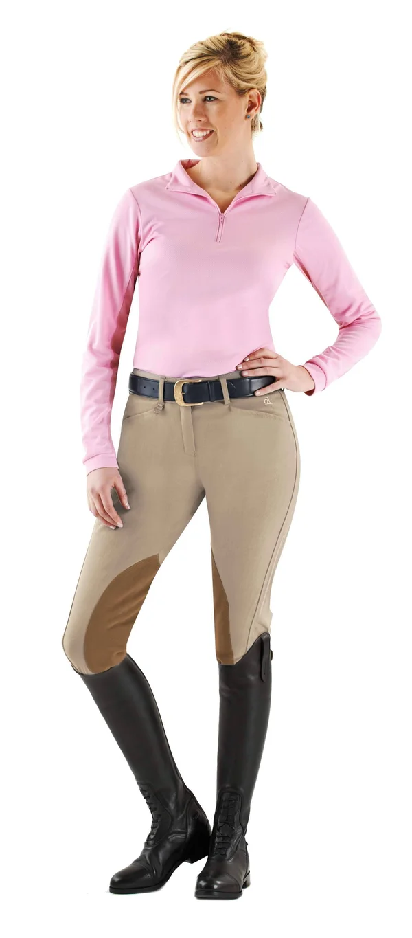 Ovation Euroweave DX Taylored Front Zip Knee Patch Breeches