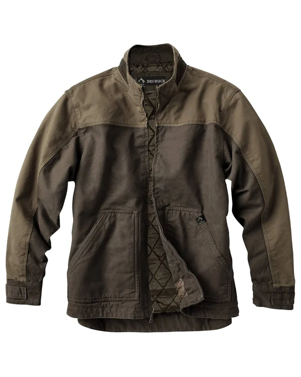 Dri Duck 5089T Men's 100% Cotton 12oz Canvas/3oz Polyfill Insulation Tall Horizon Jacket Tobacco