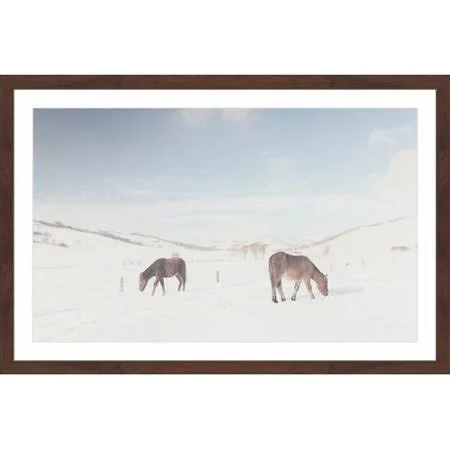 Marmont Hill Two Horses Framed Painting Print, Size: 16 inch x 24 inch