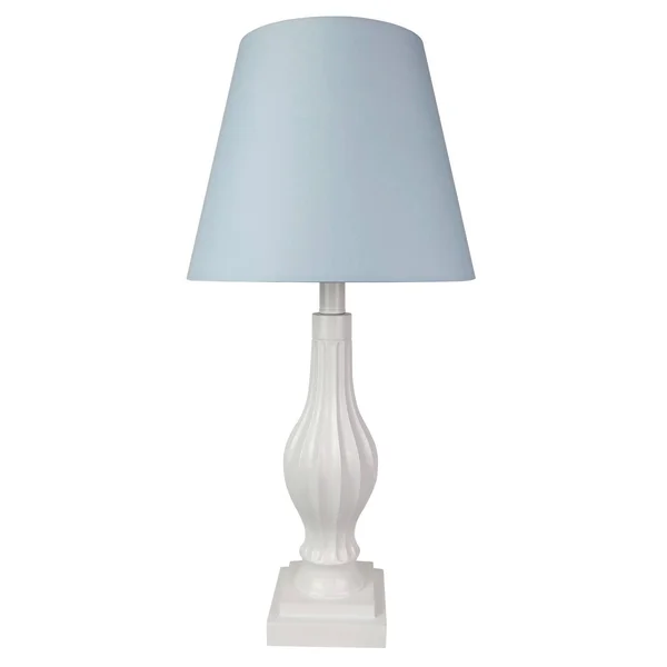 Creative Motion Polyresin Table Lamp with Silk Shade - Light Blue