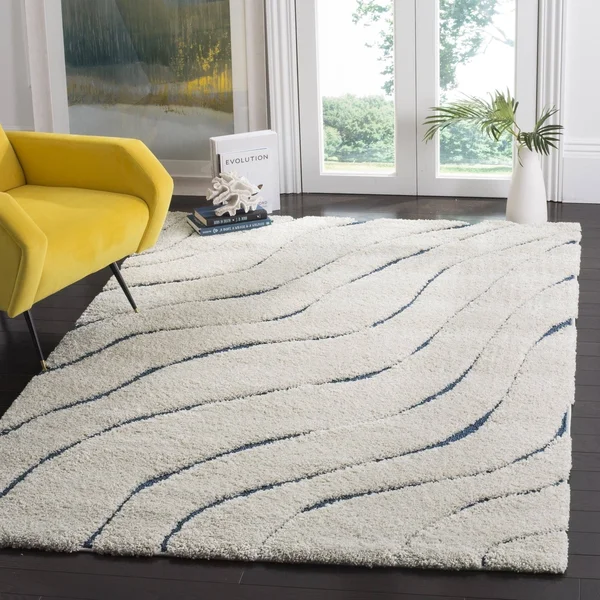 Safavieh Shag Sg472-1160 2&3x22 x 7&0x22 Runner Cream - Light Blue Area Rug
