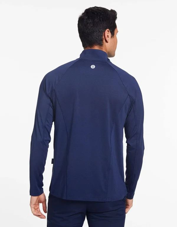 UPF 50+ Sun Protective Long Sleeve Quarter Zip Top for Men, Solbari Dark Grey