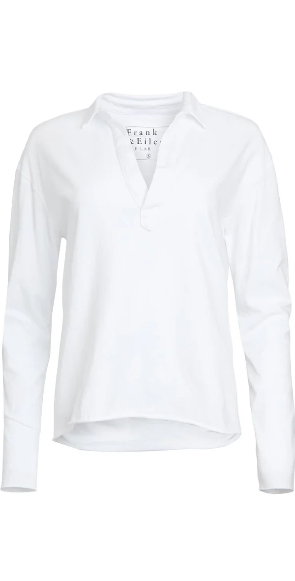 Frank & Eileen - Popover Henley in White Xs