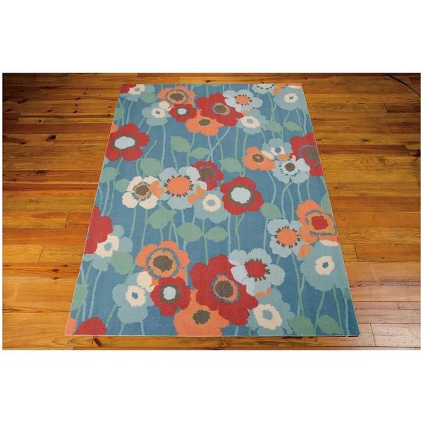 Nourison 10& x 13& Waverly Sun & Shade Bluebell Rectangle Area Rug