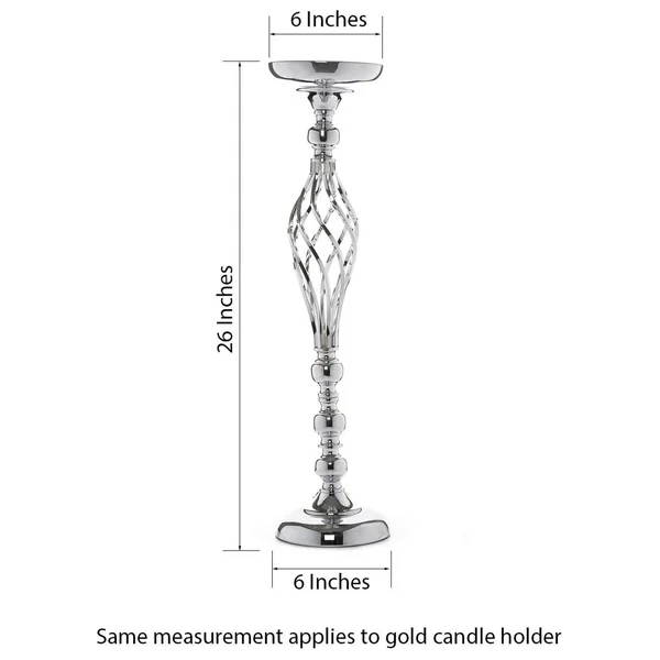 Balsacircle 2 Pcs 26 inch Tall Metal Candle Holder Vase Centerpieces, Gold