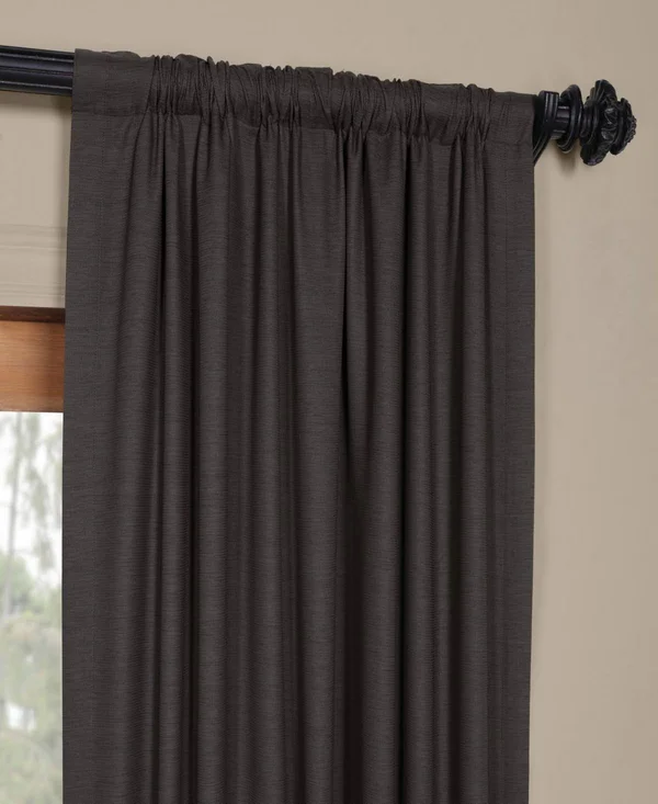 Exclusive Fabrics Bellino Grey Blackout Curtain PANEL, 96 Inches