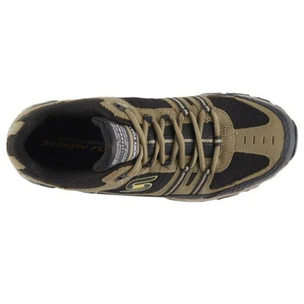 Skechers Men's After Burn Memory Fit Strike Off Sneaker - Pebble/Black