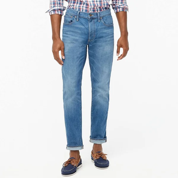 J.Crew Factory Mens Straight-Fit Jean in Signature Flex (Light Medium - Size 33x30)