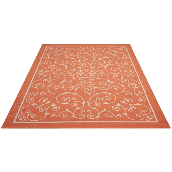 Nourison Home & Garden Area Rug - Orange, 5&3x22 x 7&5x22