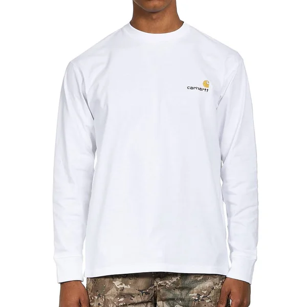 Carhartt WIP L/S American Script T-Shirt - White - 2XL - Men