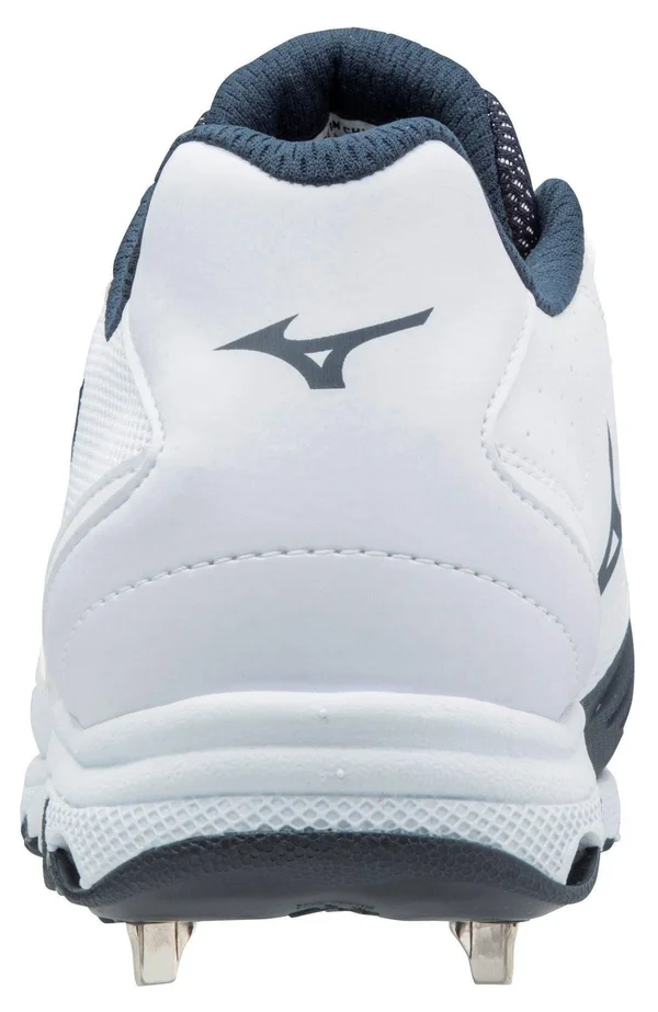 Mizuno - 9-Spike Advanced Sweep 4 Low Women's Metal Softball Cleat - White-Navy, Size 8