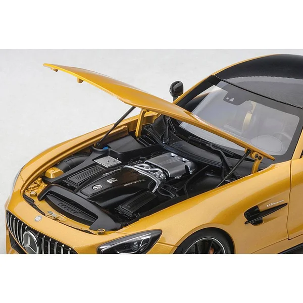 Mercedes AMG GT R AMG Solarbeam Yellow Metallic with Carbon Top 1/18 Model Car by AUTOart 76332