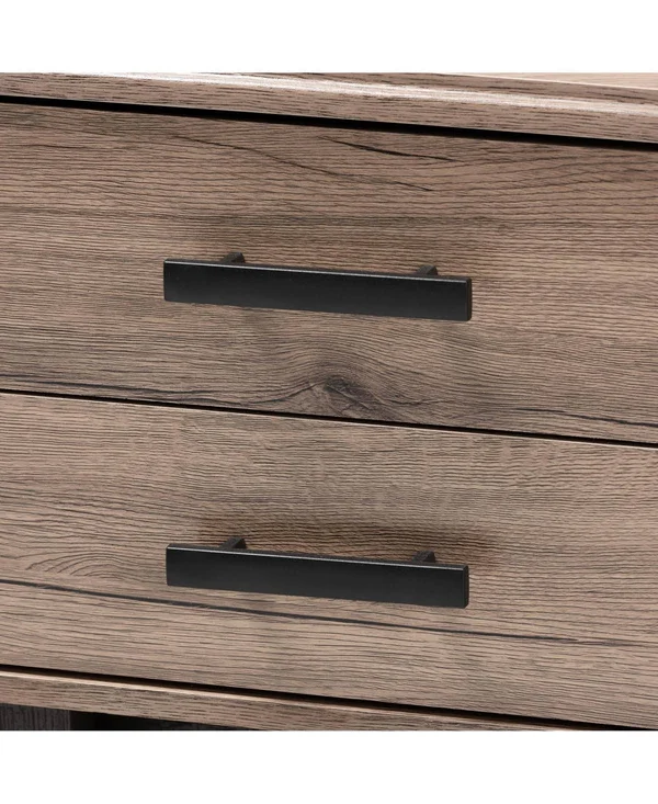 Arend Two-Tone Oak and Wood 2 Drawer End Table Brown - Baxton Studio