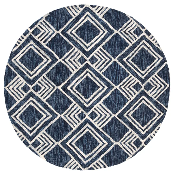 Safavieh Micro-Loop MLP154N 2&3x22 x 7&0x22 Runner Navy, Ivory Area Rug