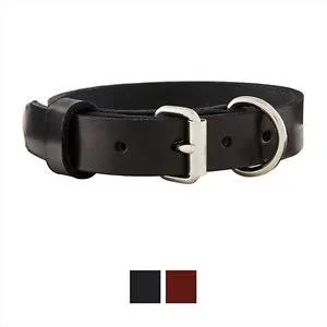 Blackjacks Leather Large Breeds Dog Collar, Black, 16-19 in, 1-in