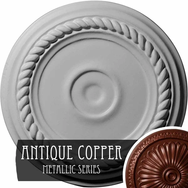 7 7/8 inchod x 3/4 inchp Small Alexandria Ceiling Medallion (Fits Canopies Up to 4 5/8 inch), Hand-Painted Root Beer Crackle