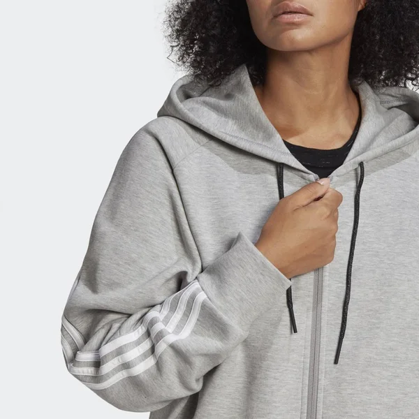 Adidas Plus Size Fleece 3-Stripes Full Zip Hoodie