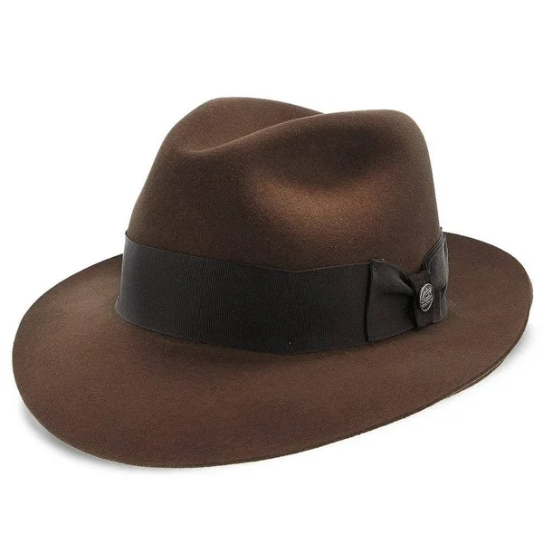 Stetson Temple Fur Felt Fedora Hat - Size: 7, Black