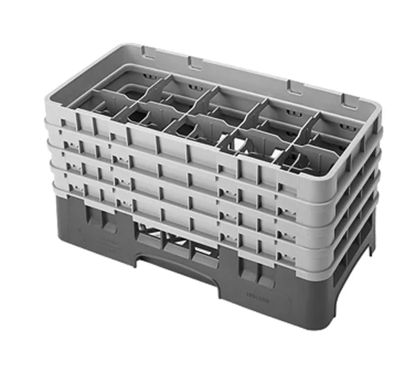 Cambro (10HS800416) Cranberry 10 Compartment Camrack Half Size Glass Rack w/ 4 Extenders