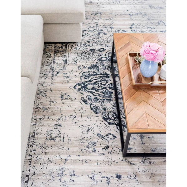 Unique Loom Hoover Chateau Area Rug - 5& x 8& Dark Blue