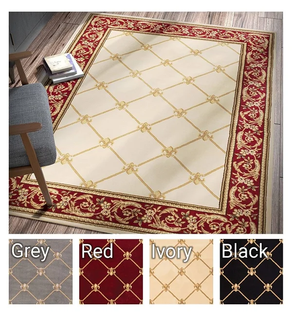 Patrician Trellis Ivory French European Formal Traditional 4x5 4x6 (3'11 inch x 5'3 inch Area Rug Easy to Clean Stain/Fade Resis