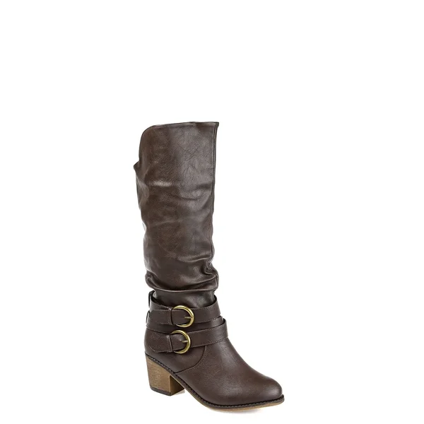 Women's Journee Collection Late Wide Calf Boot - Brown - Size 11