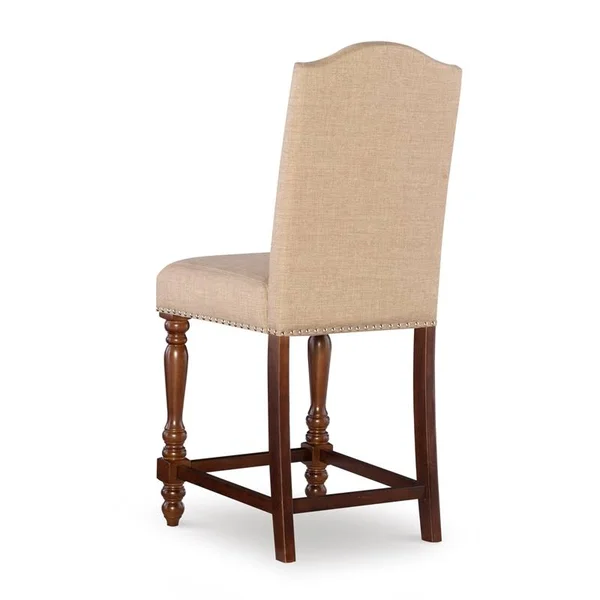 Linon Jade 24x22 Wood Counter Stool in Brown - CYMX307