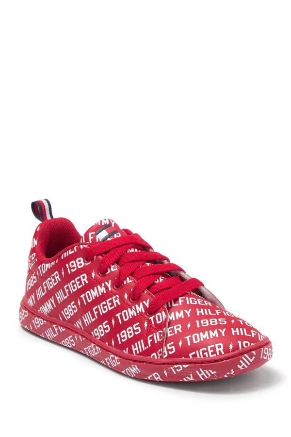 Tommy Hilfiger Iconic Court Logo Sneaker (Toddler - Little Kid, & Big Kid) Red/White - Boys Shoes & Footwear - Boys Sneak