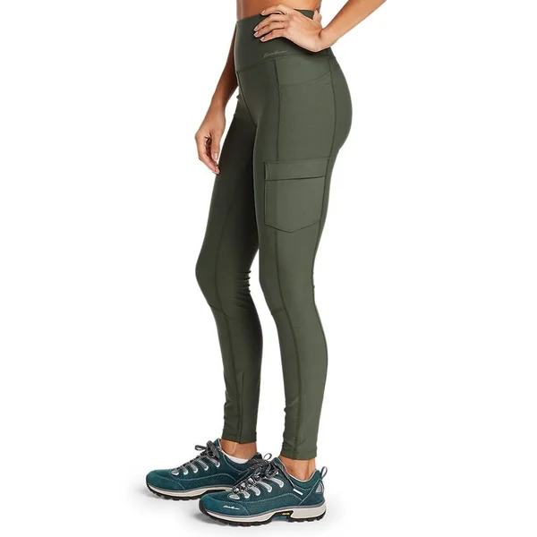 Eddie Bauer Women's Trail Tight High-Rise Cargo Leggings - Green - M - Hiking Bottoms