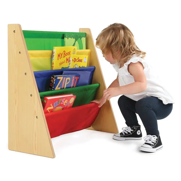 Tot Tutors Kids Book Rack Storage Bookshelf - Natural Primary Collection
