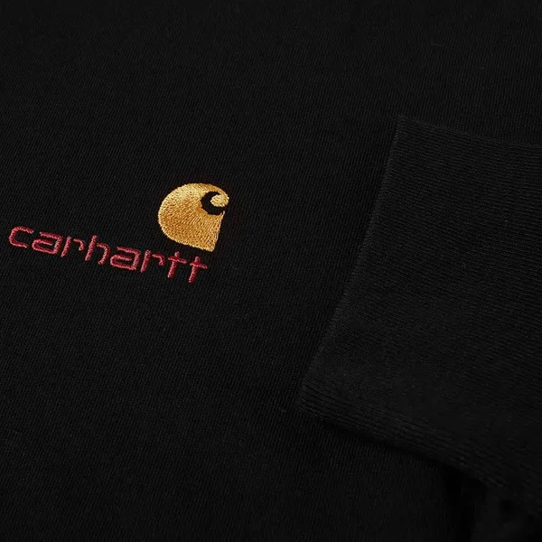 Carhartt WIP Long Sleeve American Script Tee Black - Black - X-Large - 100% Cotton - Men's