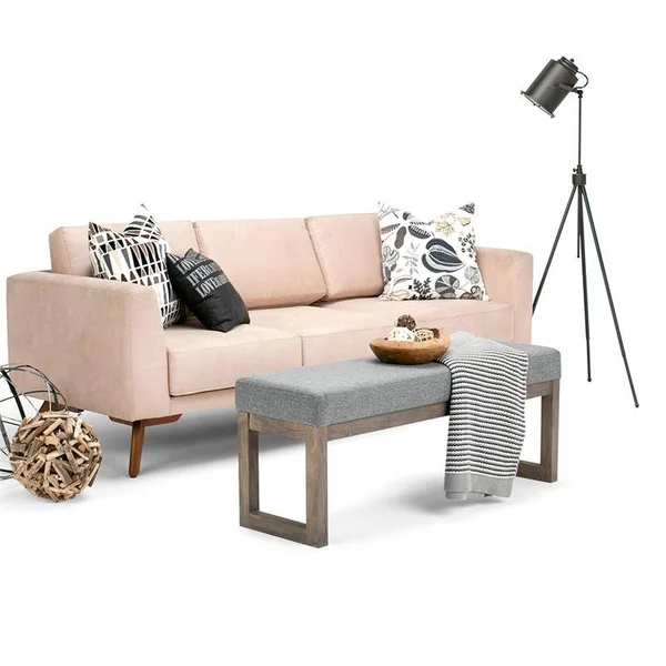 Atlin Designs Large Living Room Bench in Gray