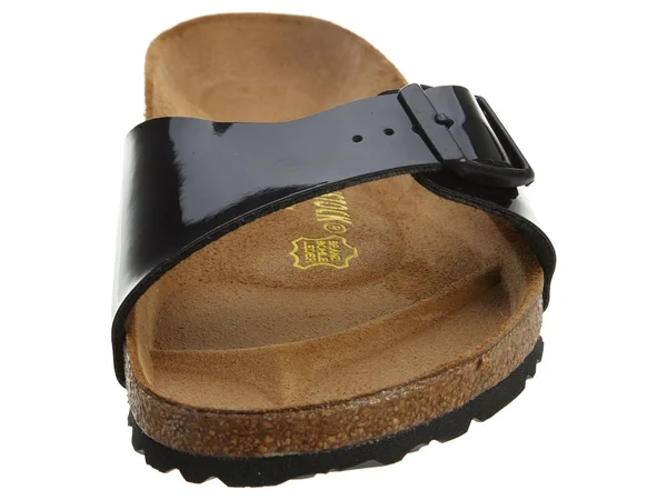 BIRKENSTOCK Madrid Birko-Flor Patent Black One-Strap Sandals