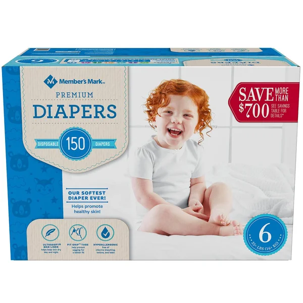 Member&s Mark Size 6 Comfort Care Baby Diapers - 150 ct